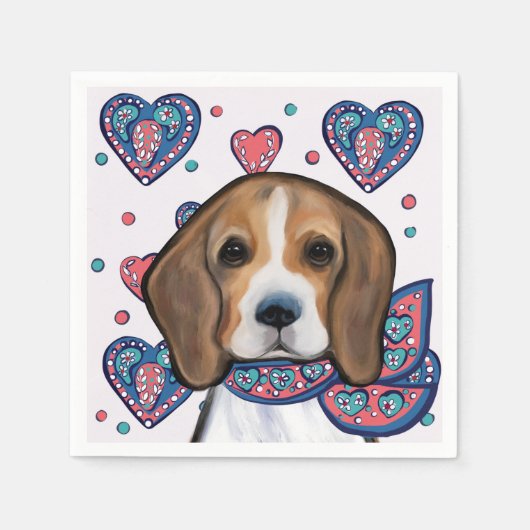 Beagle Serviette (Vorderseite)