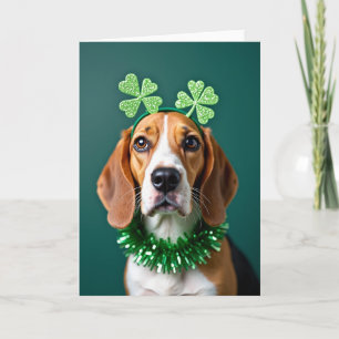 Beagle Shamrock Weihnachtskarte Karte