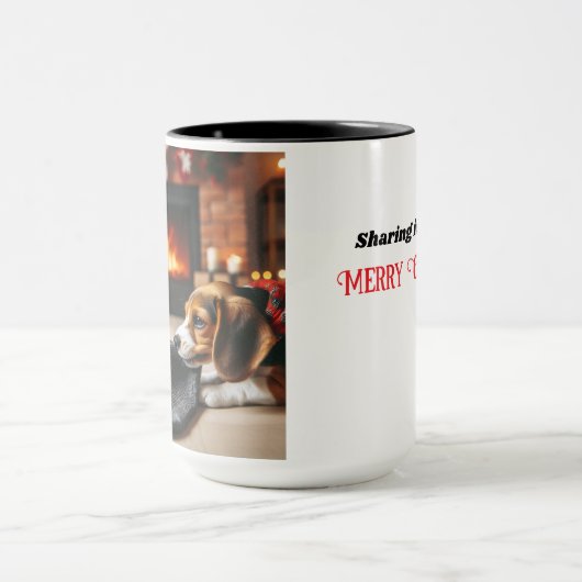 Beagle Sharing Weihnachts Coffee Tasse Cup (Zentrum)