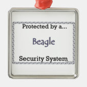 Beagle-Sicherheitssystem Ornament Aus Metall (Vorne)