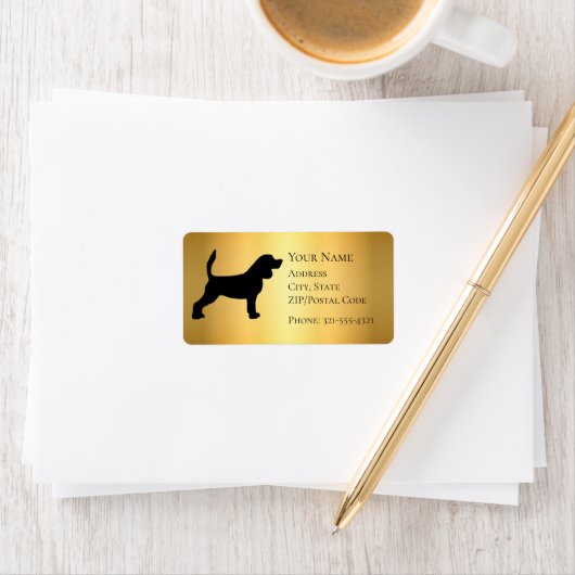 Beagle-Silhouette Adressaufkleber (Insitu)