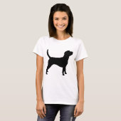 Beagle-Silhouette (im Schwarzen) T-Shirt (Vorne ganz)
