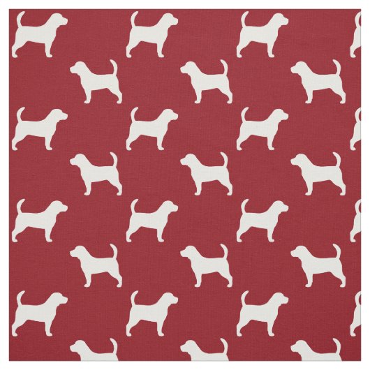 Beagle-Silhouette-Muster-Rot Stoff (Muster)