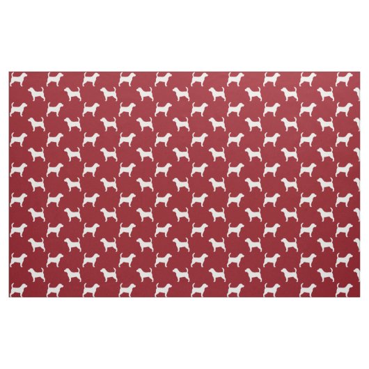 Beagle-Silhouette-Muster-Rot Stoff (Fat Quarter (45,7 x 55,9 cm))
