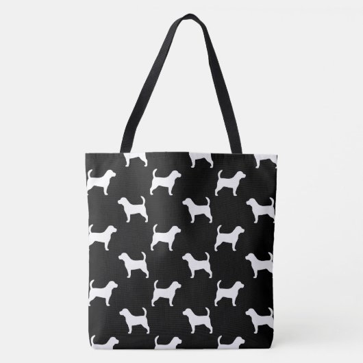 Beagle-Silhouette-Muster Tasche (Vorderseite)