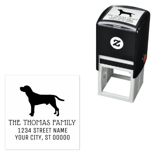 Beagle Silhouette Name Rücksendeadresse Permastempel (Beispiel)