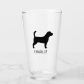 Beagle Silhouette Personalisiert Hunde Rasse Glas (Vorderseite)