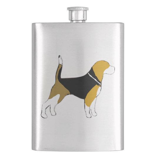 Beagle Silhouette.png Flachmann (Vorderseite)