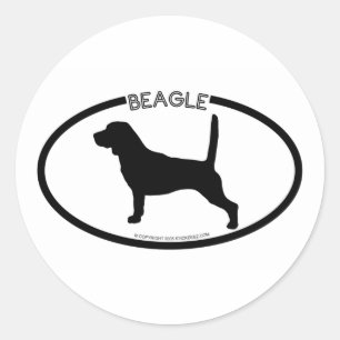 Beagle Silhouette Schwarzer Sticker