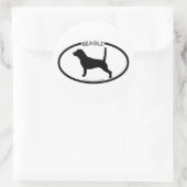 Beagle Silhouette Schwarzer Sticker (Tasche)