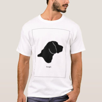 Beagle-Silhouette Schwarzweiss T-Shirt