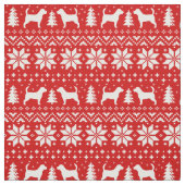 Beagle-Silhouette-Weihnachtsmuster-Rot Stoff (Muster)