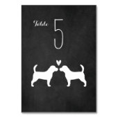 Beagle Silhouetten Paare Hochzeitsempfang Gäste Tischnummer (Rückseite)