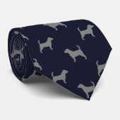 Beagle Silhouettes Pattern Navy Blue Dog Lover Krawatte (Gerollt)