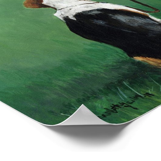 Beagle Sit Art Print Poster (Ecke)