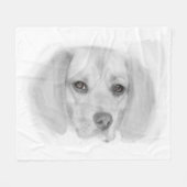 Beagle Sketch Fleece Blanket (Vorderseite (Horizontal))