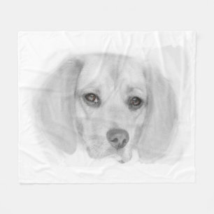 Beagle Sketch Fleece Blanket