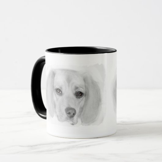 Beagle Sketch Tasse (Vorderseite Links)