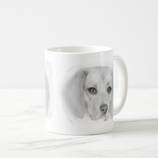 Beagle Sketch Tasse (VorderseiteRechts)