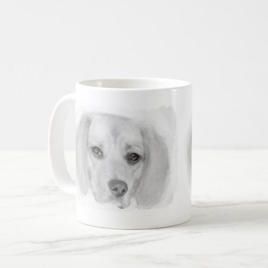 Beagle Sketch Tasse (Vorderseite Links)