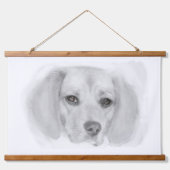 Beagle Sketch Wandteppich Mit Holzrahmen (Vorne)