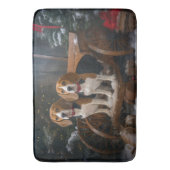 Beagle Snowy Sleigh Weihnachtsdekor Badematte (Vorderseite Vertikal)