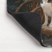 Beagle Snowy Sleigh Weihnachtsdekor Mousepad (Ecke)