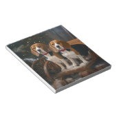 Beagle Snowy Sleigh Weihnachtsdekor Notizblock (angewinkelt)