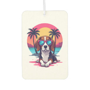 Beagle-Sonnenuntergang-Hintergrund-Shirt, Beagle-M Autolufterfrischer