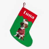 Beagle Spanienhunde Geschenk Weihnachtsbäume niedl Kleiner Weihnachtsstrumpf (Vorderansicht (hängend))