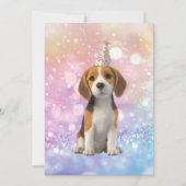 Beagle Sparkly Birthday Einladung (Vorderseite)
