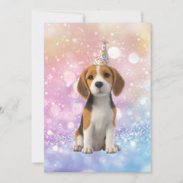 Beagle Sparkly Birthday Einladung