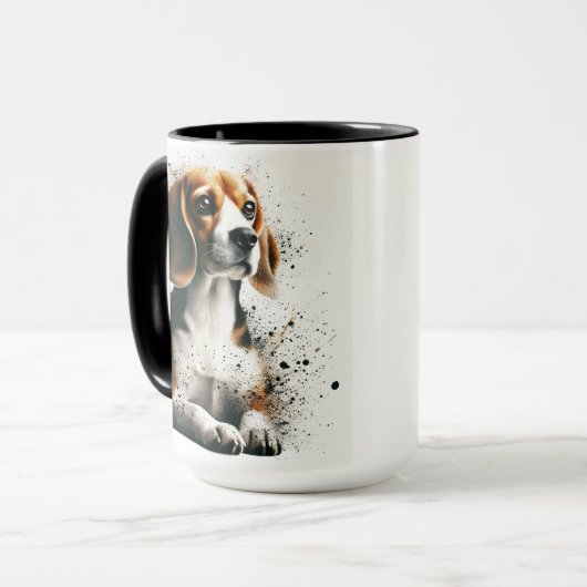 Beagle Spritzer Kaffee Tasse Cup (Vorderseite Links)