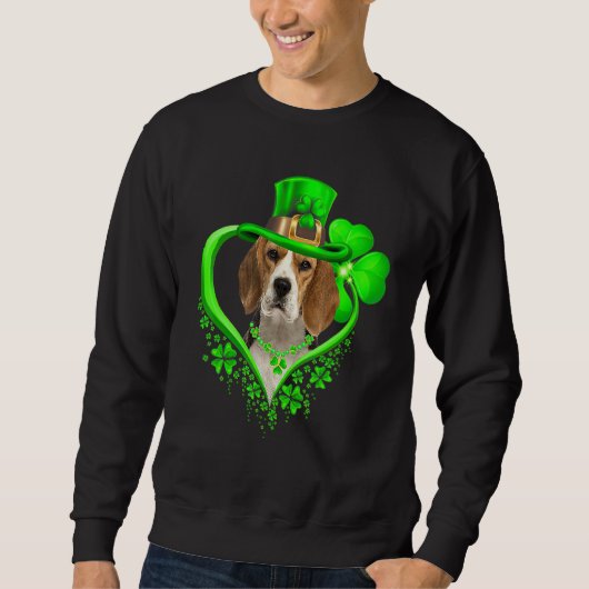 Beagle St Patricks Day Irish Kleeblatt Dog Lieben Sweatshirt (Vorderseite)