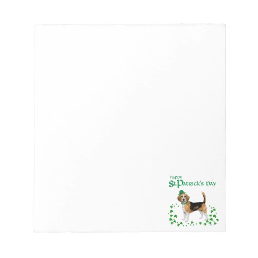 Beagle St Patricks Day Notizblock (Vorderseite)