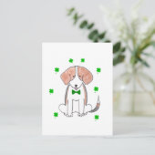 Beagle St. Patricks Day Postkarte (Stehend Vorderseite)