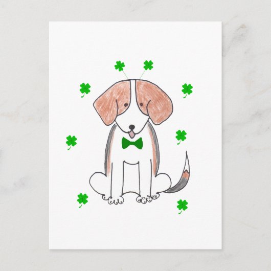 Beagle St. Patricks Day Postkarte (Vorderseite)