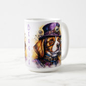 Beagle-Steampunk-Hund Kaffeetasse (VorderseiteRechts)
