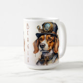 Beagle-Steampunk-Hund Kaffeetasse (VorderseiteRechts)
