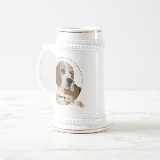 Beagle Stein Bierglas (Vorderseite Links)