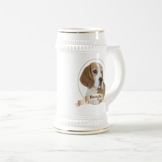 Beagle Stein Bierglas (VorderseiteRechts)