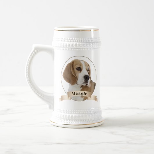 Beagle Stein Bierglas (Links)
