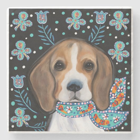 Beagle Steinuntersetzer (Vorderseite)