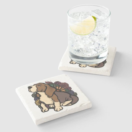 Beagle Steinuntersetzer (Seitenansicht)