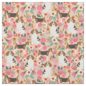 Beagle Stoffe - Blume Rosa (Nahaufnahme)
