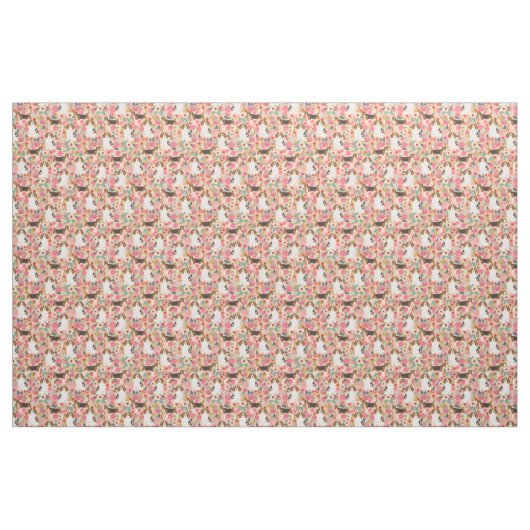Beagle Stoffe - Blume Rosa (Fat Quarter (45,7 x 55,9 cm))