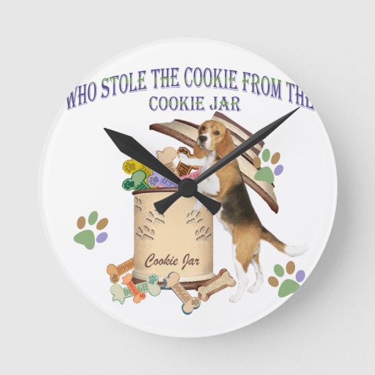 Beagle Stole The Cookie From The Cookie Jar Runde Wanduhr (Vorderseite)