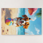 Beagle-Strand-Spielszene Puzzle (Horizontal)