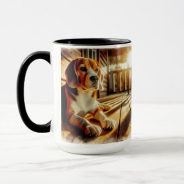 Beagle Sunning on Porch Kaffee Tasse Cup