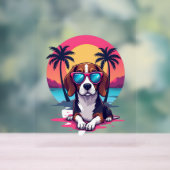 Beagle Sunset Background Shirt, Beagle Mama, Beagl Acrylschild (Neutral)